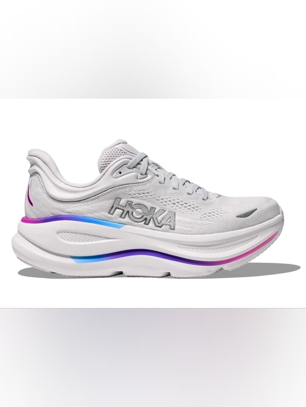 Hoka Bondi 9 Women's Cosmic Grey / White Size 7.5D
